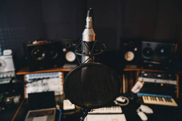 istock Recording equipment in a professional recording studio 1362977613