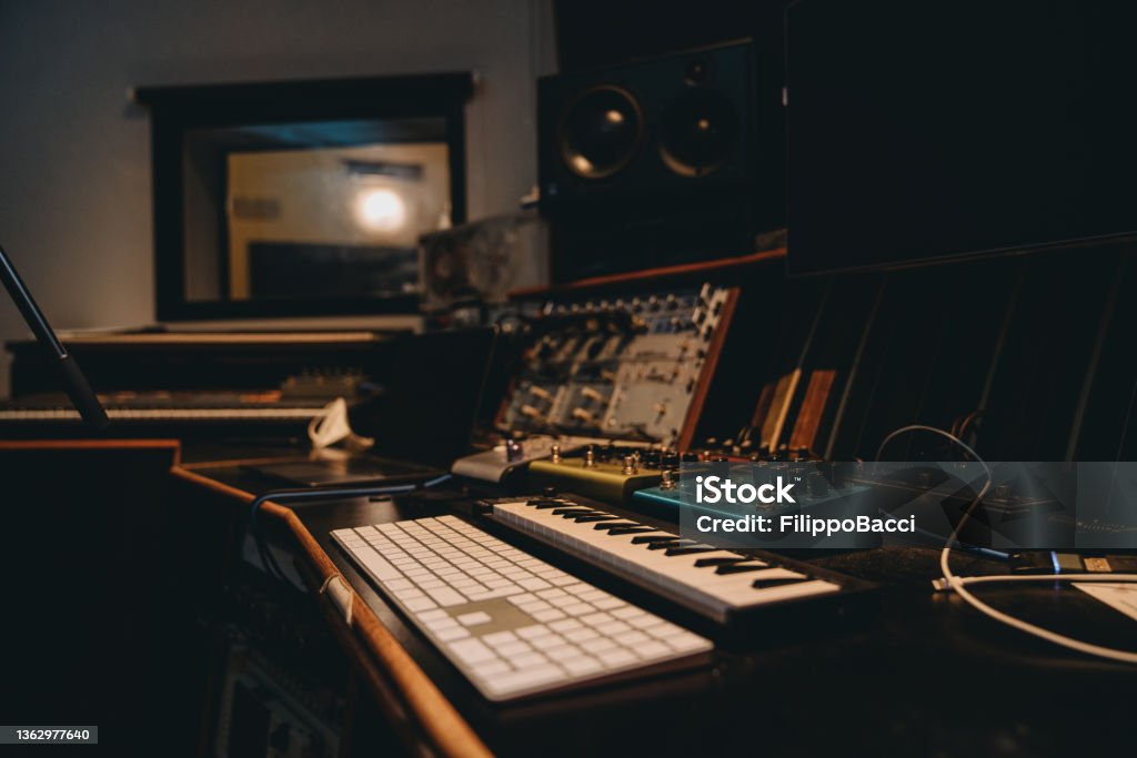 Recording equipment in a professional recording studio Recording equipment in a professional recording studio. Professional recording equipment. Recording Studio Stock Photo