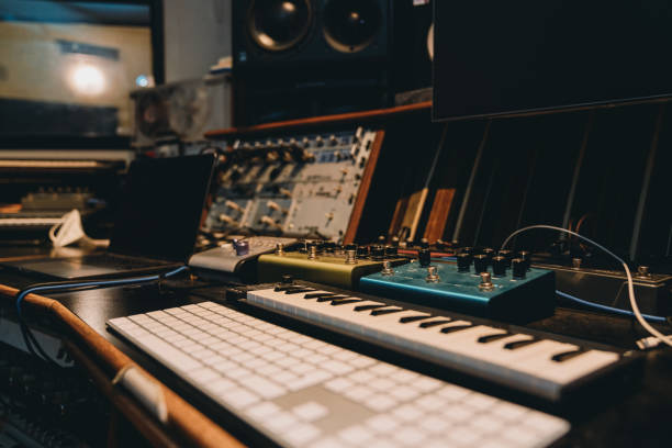 istock Recording equipment in a professional recording studio 1362977644