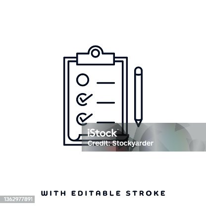 istock Checklist Interview Vector Icon Design 1362977891