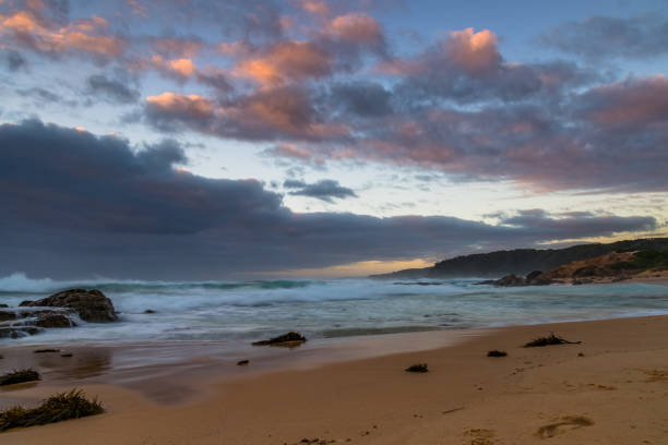 istock Rocks and waves - sunrise seascape at Bermagui 1362980486