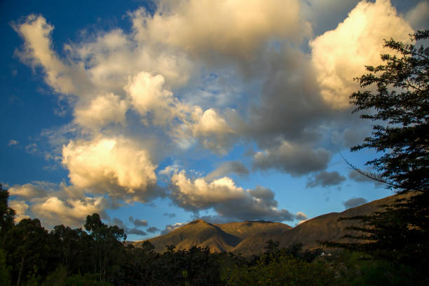 Multiple exposure composite of a landscape at the east of the sunset near the colonial town of Villa de Leyva in central Colombia.