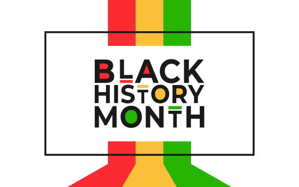 black history month banner. vector illustration of design template for national holiday poster or card. annual celebration in february in usa and canada, october in uk - black history month 幅插畫檔、美工圖案、卡通及圖標
