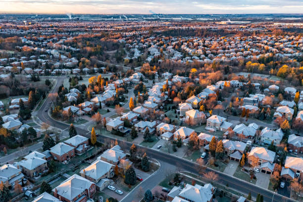 Aerial view of Residential Distratic at Rutherford road and Islinton Ave., detached and duplex house, Woodbridge, Vaughan, Canada Vaughan, Canada. Woodbridge stock pictures, royalty-free photos & images