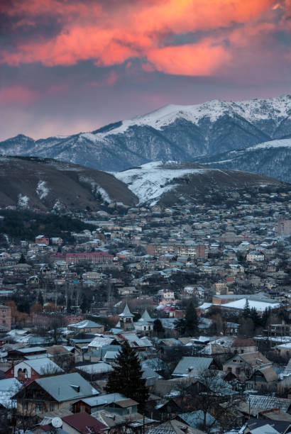istock Vanadzor city and beautiful  winter sunset 1362983704