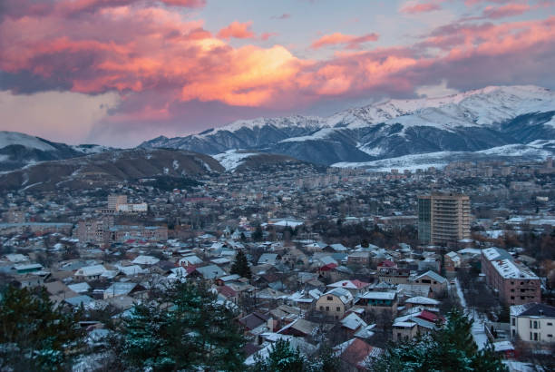 istock Vanadzor city and beautiful  winter sunset 1362983710
