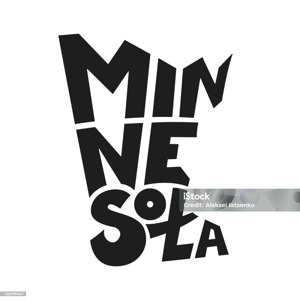 Minnesota Lettering Minnesota Lettering Print Logo State Vector Emblem Stock Illustration ...