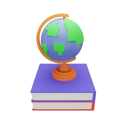 3d rendering globe with back to school concept