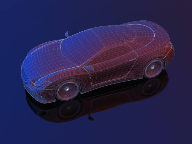 istock Aerodynamic Blueprint Prototype Sports Car Concept 1362995233