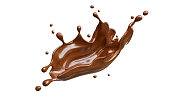istock chocolate splashed on transparent background,clipping path 1362996689