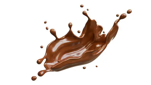 Photo of chocolate splashed on transparent background,clipping path