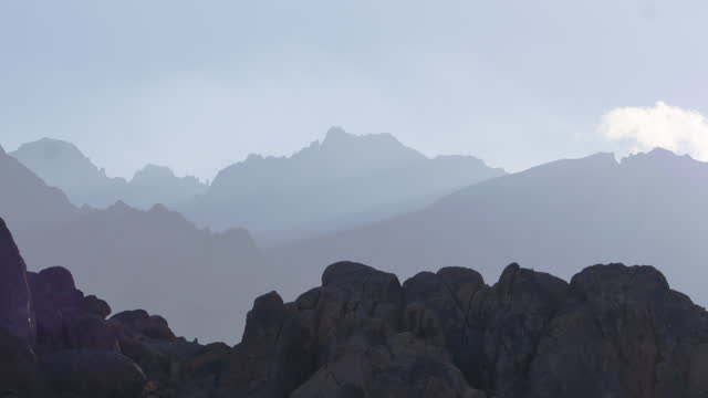Timelapse of Mountain Peaks near Lone Pine and the Famous Alabama Hills in California