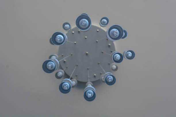 istock Bottom view of decorative lamp in apartment 1362998941