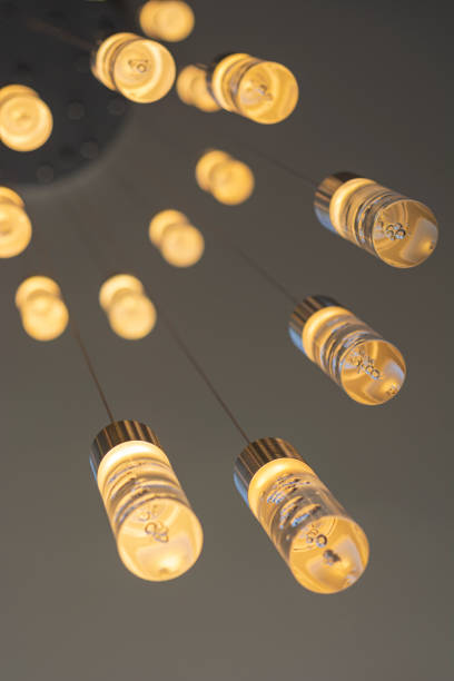 istock Bottom view of decorative lamp in apartment interior, interior lighting 1363000194