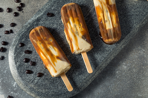 Thai Iced Coffee Ice Cream Bar with Boba