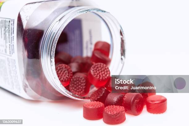 Organic Vegan Gummy Vitamins Stock Photo - Download Image Now - Gummy Candy, Vitamin, Nutritional Supplement