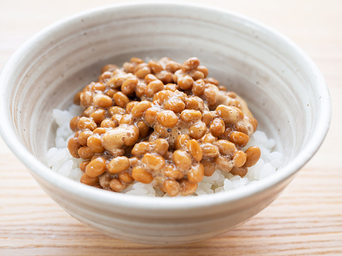 Natto(fermented soy beans) on rice