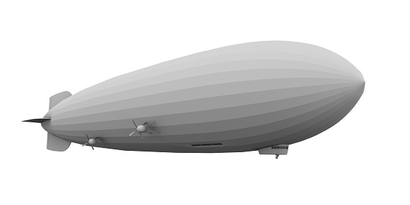 Blank white airship isolated on white background