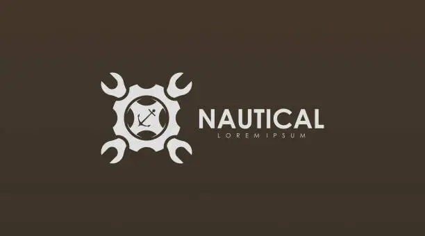 Vector illustration of Nautical Logo Design Concept Vector