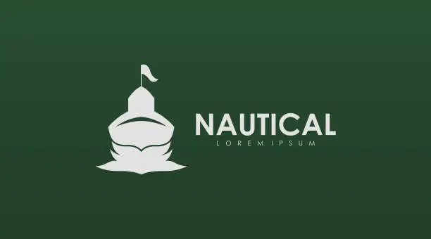 Vector illustration of Nautical Logo Design Concept Vector