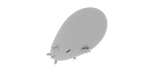 Blank white airship isolated on white background