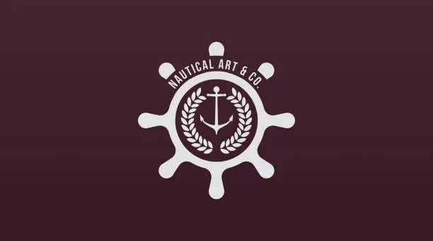 Vector illustration of Nautical Logo Design Concept Vector