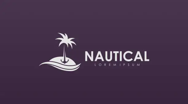 Vector illustration of Nautical Logo Design Concept Vector