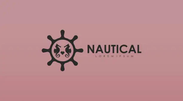 Vector illustration of Nautical Logo Design Concept Vector