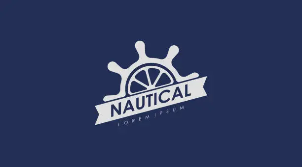Vector illustration of Nautical Logo Design Concept Vector