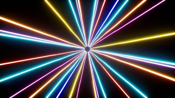 Colorful Event Light Rays Effect Background Abstract Multiple Light Rays Design Art Background disco lights stock pictures, royalty-free photos & images