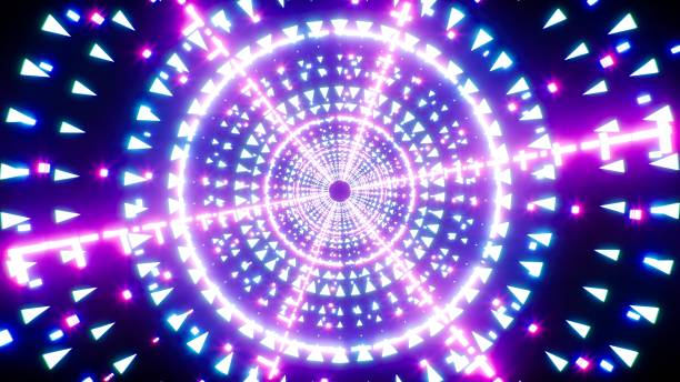 istock Festive Small Multi Shapes Neon Light Lamp Background 1363025028