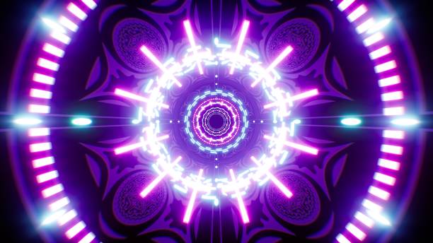 istock Multi Neon Light and Purple Organic Shape Background 1363025091