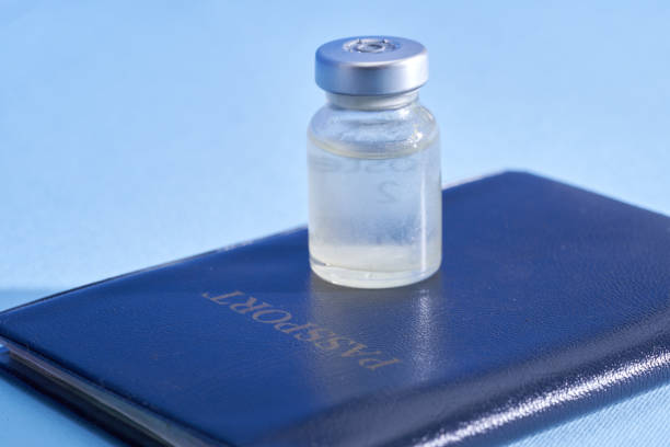 istock Passport next to a syringe and a vaccine vial 1363031900