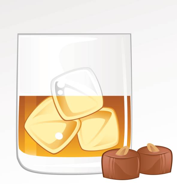 Whisky y de Chocolate - ilustración de arte vectorial