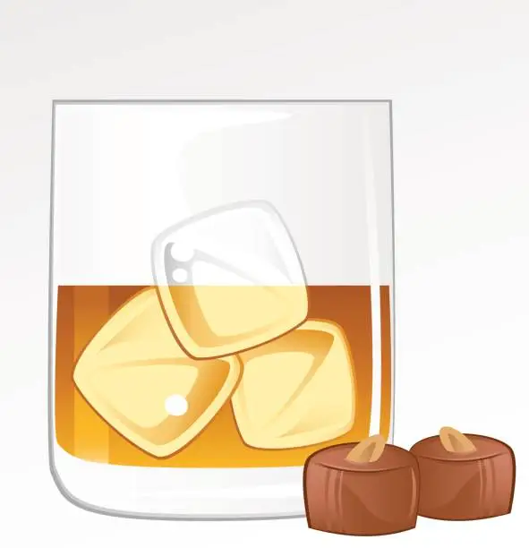 Vector illustration of Whiskey and Chocolate