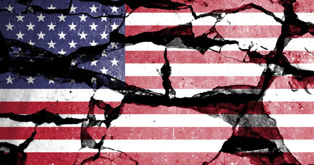 istock Close-up of American flag 1363033250