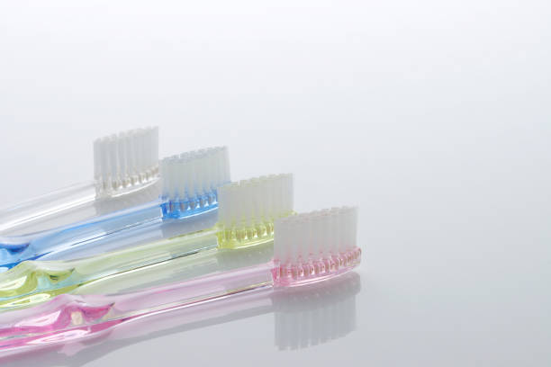 istock Colorful toothbrush and white background 1363038572