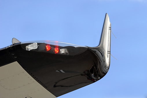 Wing signal of private plane