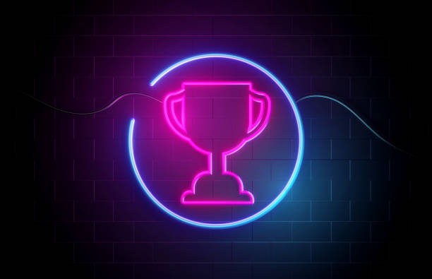 istock Trophy Award icon Neon Light Sign 1363040962