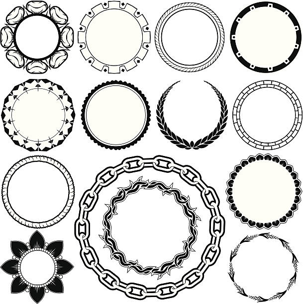 디자인-환상체 & circlets - laurel stock illustrations