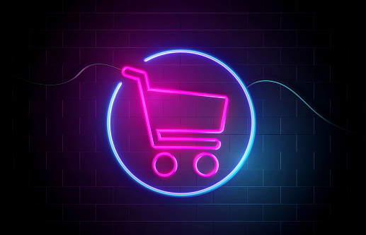 Shopping Cart icon Neon Light Sign