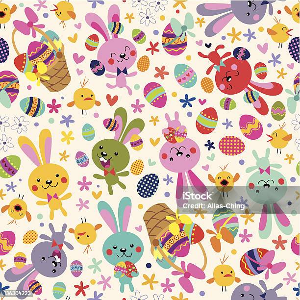 Easter Pattern Stock Illustration - Download Image Now - Animal, Animal Markings, Baby Chicken