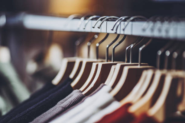 istock Clothes hung on a hanger and fashion image 1363042268