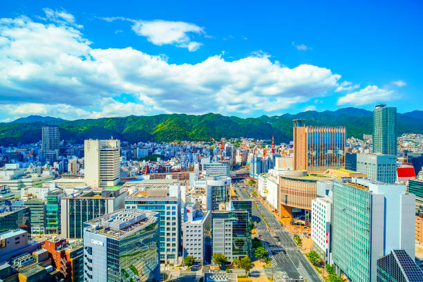 istock Urban landscape with blue sky and buildings 1363042317