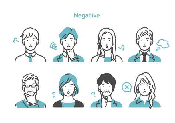 Upper body set of troubled business person vector illustration worried stock illustrations
