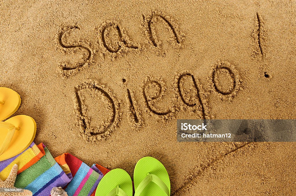 Scène de la plage de San Diego - Photo de Angle libre de droits