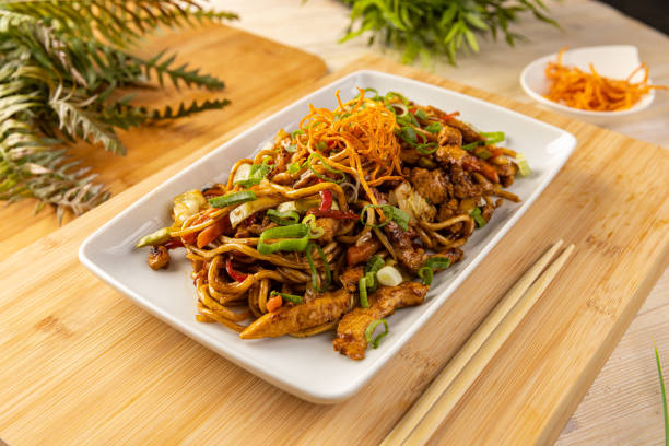 istock Noodles stir fry with chicken breast 1363045483