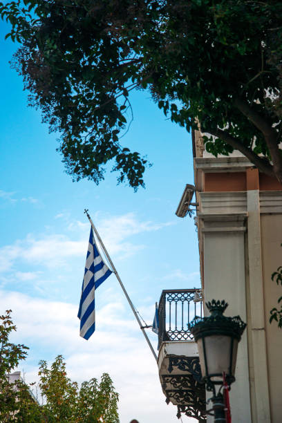 istock Greek flag in Thessaloniki, Greece 1363045642