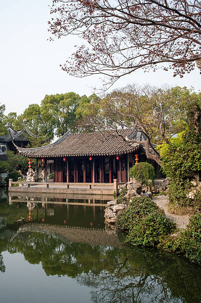 istock Tuisi Garden - hall and pond 136304678