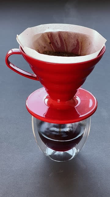 Making pour-over coffee with a dripper